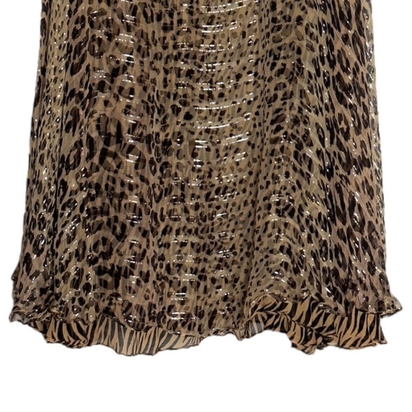 Sterling Styles Reversible Animal Print Metallic Midi Skirt 2X/3X Boho Leopard - Picture 8 of 10